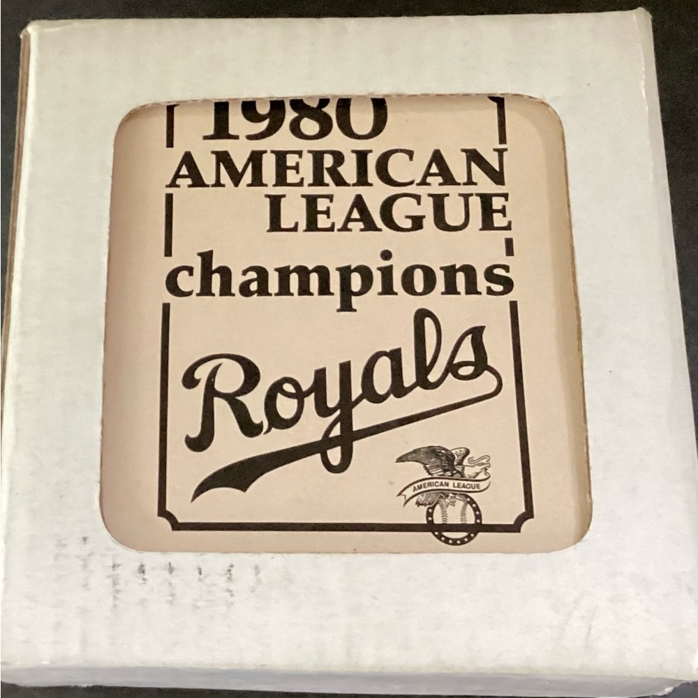 NIB- 8 Kansas City Royals 1980 American League Champions Ceramic Coasters